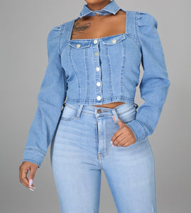 Tuxedo Denim Top