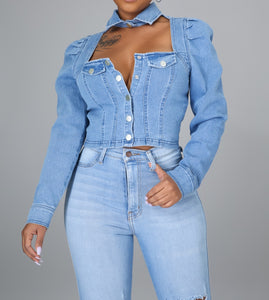 Tuxedo Denim Top