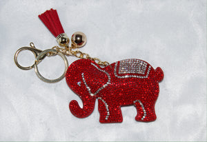 Rhinestone Elephant Keychain